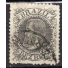 IM0051U.12-SELO DOM PEDRO II CABEÇA GRANDE, 10 RÉIS PRETO - 1885 - U