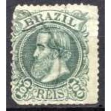 IM0054U.04-SELO DOM PEDRO II CABEÇA GRANDE, 100 RÉIS TIPO 1 - 1882 - U - PEQUENO RASGO NA BORDA ESQUERDA