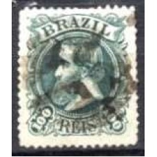 IM0054U.05-SELO DOM PEDRO II CABEÇA GRANDE, 100 RÉIS TIPO 1 - 1882 - U - PEQUENO RASGO NA BORDA ESQUERDA