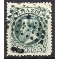 IM0054U.06-SELO DOM PEDRO II CABEÇA GRANDE, 100 RÉIS TIPO 1 - 1882 - U - PEQUENO RASGO NA BORDA INFERIOR