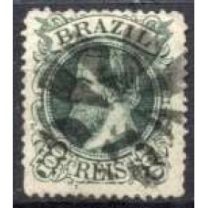 IM0054U.08-SELO DOM PEDRO II CABEÇA GRANDE, 100 RÉIS TIPO 1 - 1882 - U