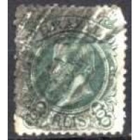 IM0054U.12-SELO DOM PEDRO II CABEÇA GRANDE, 100 RÉIS TIPO 1 - 1882 - U
