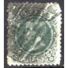 IM0054U.12-SELO DOM PEDRO II CABEÇA GRANDE, 100 RÉIS TIPO 1 - 1882 - U