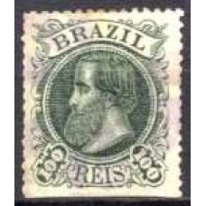 IM0054U.13-SELO DOM PEDRO II CABEÇA GRANDE, 100 RÉIS TIPO 1 - 1882 - U