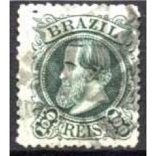 IM0054U.15-SELO DOM PEDRO II CABEÇA GRANDE, 100 RÉIS TIPO 1 - 1882 - U