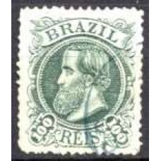 IM0054U.16-SELO DOM PEDRO II CABEÇA GRANDE, 100 RÉIS TIPO 1 - 1882 - U