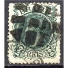 IM0055U.04-SELO DOM PEDRO II CABEÇA GRANDE, 100 RÉIS TIPO 2 - 1882 - U - PEQUENO RASGO NA BORDA DIREITA