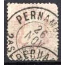 IM0056U.05-SELO DOM PEDRO II CABEÇA GRANDE, 200 RÉIS CASTANHO CLARO - 1882 - U