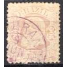 IM0056U.06-SELO DOM PEDRO II CABEÇA GRANDE, 200 RÉIS CASTANHO CLARO - 1882 - U