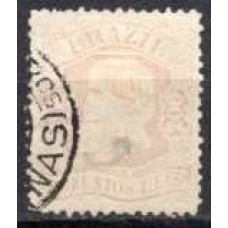 IM0057U.03-SELO DOM PEDRO II CABEÇA GRANDE, 200 RÉIS LILÁS ROSA - 1884 - U