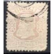 IM0057UA.01-SELO DOM PEDRO II CABEÇA GRANDE, 200 RÉIS CASTANHO PÁLIDO - 1884 - U