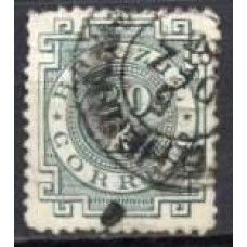 IM0061U.05-SELO CIFRA, 20 RÉIS VERDE RUSSO - 1884 - U