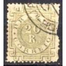 IM0062U.01-SELO CIFRA, 20 RÉIS 'R' COM PONTO - 1887 - U