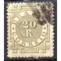 IM0062U.08-SELO CIFRA, 20 RÉIS OLIVA ESVERDEADO 'R' COM PONTO - 1887 - U IM0062U.08-SELO CIFRA, 20 RÉIS OLIVA ESVERDEADO 'R' COM PONTO - 1887 - U