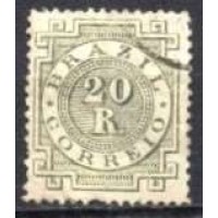 IM0062U.11-SELO CIFRA, 20 RÉIS OLIVA ESVERDEADO 'R' COM PONTO - 1887 - U IM0062U.11-SELO CIFRA, 20 RÉIS OLIVA ESVERDEADO 'R' COM PONTO - 1887 - U