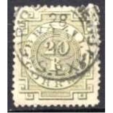 IM0062UA.01-SELO CIFRA, 20 RÉIS OLIVA SEM PONTO - 1887 - U