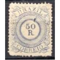 IM0063N.01-SELO CIFRA, 50 RÉIS - 1885 - N - COM FURO NO MEIO IM0063N.01-SELO CIFRA, 50 RÉIS - 1885 - N - COM FURO NO MEIO