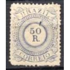 IM0063N.01-SELO CIFRA, 50 RÉIS - 1885 - N - COM FURO NO MEIO 