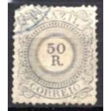 IM0063U.05-SELO CIFRA, 50 RÉIS - 1885 - U - PEQUENO RASGO NA BORDA SUPERIOR