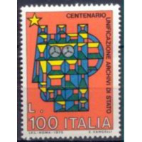 ITA1236M-SELO CENTENÁRIO DA UNIFICAÇÃO DOS ARQUIVOS DO ESTADO - ITÁLIA - 1975 - MINT