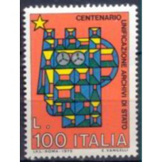 ITA1236M-SELO CENTENÁRIO DA UNIFICAÇÃO DOS ARQUIVOS DO ESTADO - ITÁLIA - 1975 - MINT