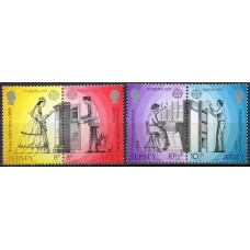 JER0188MS-SÉRIE EUROPA EM SE-TENANTS - HISTÓRIA POSTAL - JERSEY - 1979 - MINT