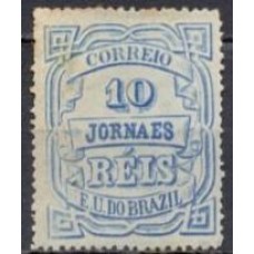 JO0019N.08-SELO JORNAIS CIFRA HORIZONTAL, 10 RÉIS - 1890 - N