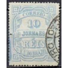 JO0019U.06-SELO JORNAIS CIFRA HORIZONTAL, 10 RÉIS - 1890 - U