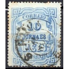 JO0019U.07-SELO JORNAIS CIFRA HORIZONTAL, 10 RÉIS - 1890 - U