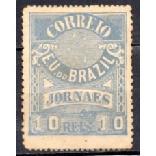 JO0022NA-SELO JORNAIS CRUZEIRO DO SUL DENTEAÇÃO 13-14, 10 RÉIS - 1890 - N
