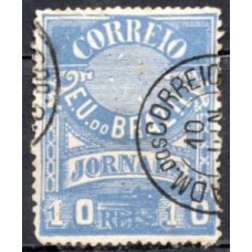 JO0022UA-SELO JORNAIS CRUZEIRO DO SUL DENTEAÇÃO 13-14, 10 RÉIS - 1890 - U