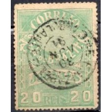 JO0023UB-SELO JORNAIS CRUZEIRO DO SUL DENTEAÇÃO 11-1,5X13-14, 20 RÉIS - 1890 - U