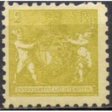 LIE0044MBA-SELO REGULAR, 2R OLIVA CLARO DENTEAÇÃO 9,5 - LIECHTENSTEIN - 1921 - MINT