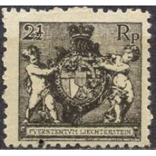 LIE0045MAA-SELO REGULAR, 2 R MARROM DENTEAÇÃO 12,5 - LIECHTENSTEIN - 1921 - MINT