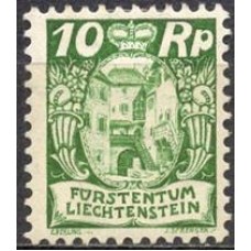 LIE0067N-SELO CASTELO DE VADUZ, 10R - LIECHTENSTEIN - 1924/27 - N
