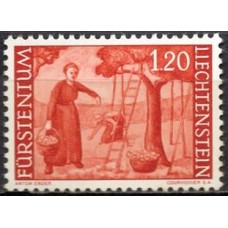 LIE0348N-SELO COLHEITA DE MAÇÃS, 1,20F - LIECHTENSTEIN - 1959/64 - N