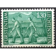 LIE0348NA-SELO RETORNO DOS CAMPOS, 1,30F - LIECHTENSTEIN - 1959/64 - N