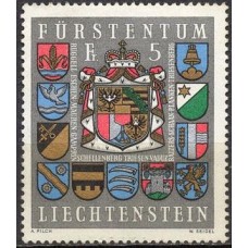 LIE0537N-SELO BRASÕES DO PRINCIPADO E DAS COMUNIDADES - LIECHTENSTEIN - 1973 - N