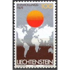 LIE0671M-SELO SERVIÇO DE ASSISTÊNCIA GLOBAL AMANHECER NOS CONTINENTES - LIECHTENSTEIN - 1979 - MINT