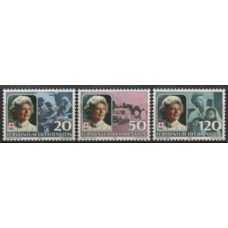 LIE0816N-SÉRIE 40 ANOS DA PRESIDÊNCIA DA PRINCESA GEORGINA NA CRUZ VERMELHA NACIONAL - LIECHTENSTEIN - 1985 - N