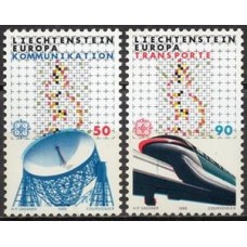 LIE0878N-SÉRIE EUROPA - TRANSPORTES E COMUNICAÇÕES - LIECHTENSTEIN - 1988 - N