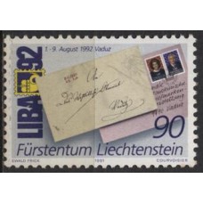 LIE0967N-SELO EXPOSIÇÃO FILATÉLICA LIBA 92 - LIECHTENSTEIN - 1991 - N