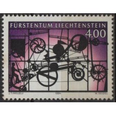 LIE1025N-SELO HOMENAGEM A LIECHTENSTEIN II - OBRA DE JEAN TINGUELY - LIECHTENSTEIN - 1994 - N