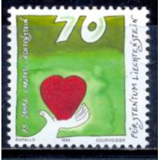 LIE1143M-SELO 75º ANIVERSÁRIO DA ASSOCIAÇÃO CARITAS DO PRINCIPADO - LIECHTENSTEIN - 1999 - MINT