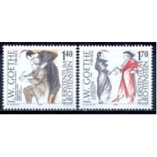 LIE1156N-SÉRIE 250º ANIVERSÁRIO DO NASCIMENTO DE GOETHE - LIECHTENSTEIN - 1999 - N