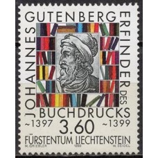 LIE1164N-SELO 600º ANIVERSÁRIO DO NASCIMENTO DE GUTENBERG - LIECHTENSTEIN - 1999 - N