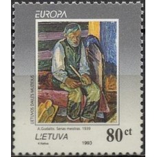 LIT0476M-SELO SÉRIE EUROPA - ARTE CONTEMPORÂNEA - LITUÂNIA - 1993 - MINT
