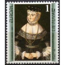 LIT0533M-SELO SÉRIE EUROPA - MULHERES CÉLEBRES - LITUÂNIA - 1996 - MINT