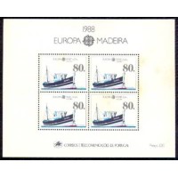 MDEB009N-BLOCO SÉRIE EUROPA - TRANSPORTES E COMUNICAÇÕES - MADEIRA - 1988 - N MDEB009N-BLOCO SÉRIE EUROPA - TRANSPORTES E COMUNICAÇÕES - MADEIRA - 1988 - N