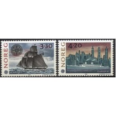 NOR1053M-SÉRIE EUROPA - 500º ANIVERSÁRIO DO DESCOBRIMENTO DA AMÉRICA - NORUEGA - 1992 - MINT